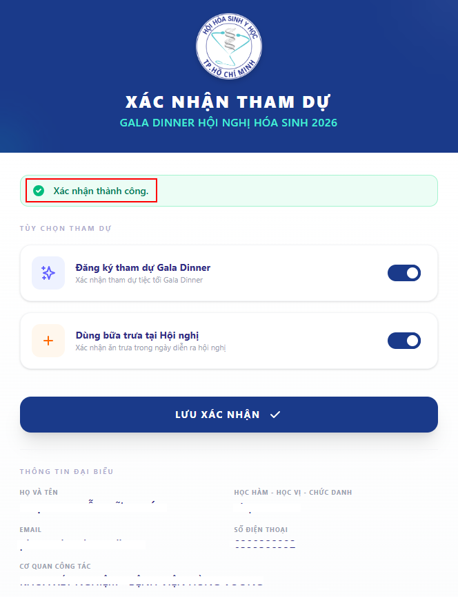 Thông báo thành công